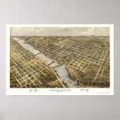 Grand Rapids, MI Panoramic Map - 1868 Poster (Vorne)