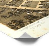 Grand Rapids Michigan 1868 Antique Panoramabalkart Poster (Ecke)