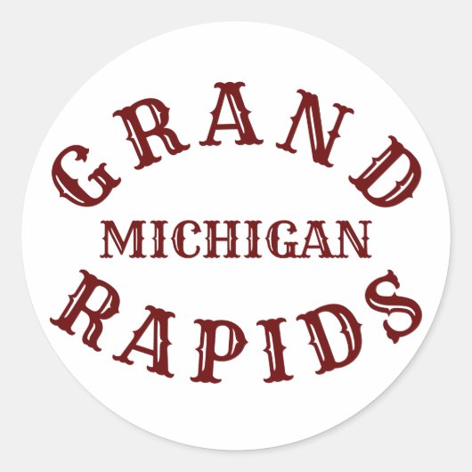 Grand Rapids, Michigan Classic Round Sticker (Vorderseite)