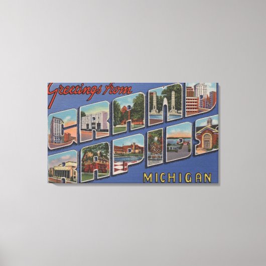 Grand Rapids, Michigan - Großbuchstaben Szenen 2 Leinwanddruck (Vorderseite)