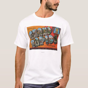 Grand Rapids, Michigan - große Buchstabe-Szenen T-Shirt