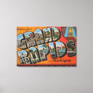 Grand Rapids, Michigan - Große Buchstabenszenen Leinwanddruck