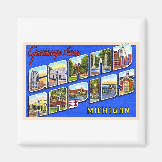 Grand Rapids Michigan MI Großbuchstabe Postkarte Magnet (Vorne)