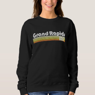 Grand Rapids Michigan Retro Style City Vintag Pri Sweatshirt