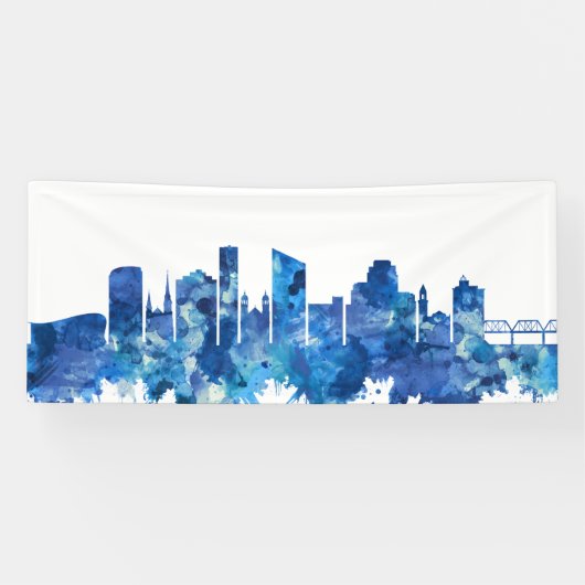 Grand Rapids Michigan Skyline Blue Banner (Horizontal)