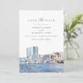 GRAND RAPIDS Michigan Skyline Save the Date Invit Einladung (Stehend Vorderseite)