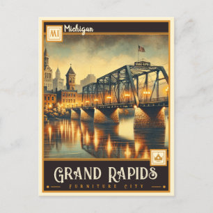 Grand Rapids, Michigan   Vintage Postkarte