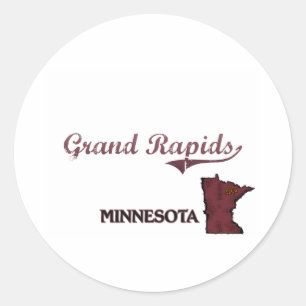 Grand Rapids Minnesota City Classic Runder Aufkleber