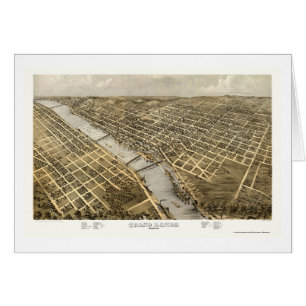 Grand Rapids, panoramische Karte MI - 1868