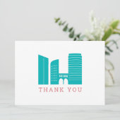 Grand Rapids Skyline Danke Karte (Stehend Vorderseite)