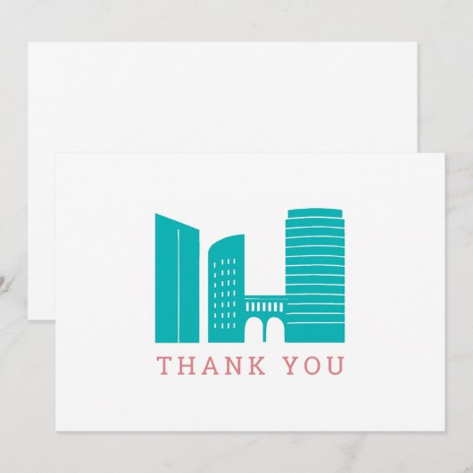 Grand Rapids Skyline Danke Karte (Vorne/Hinten)