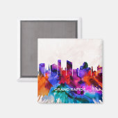 Grand Rapids Skyline Magnet (Vorderseite/Rückseite)