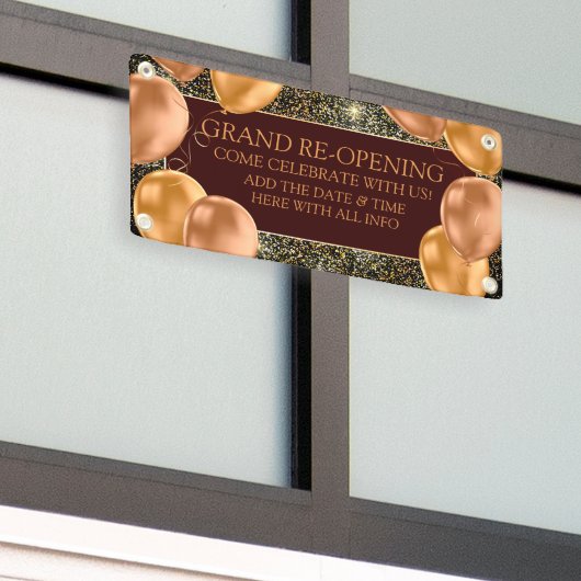 Grand Re-Opening Gold Balloon Shop individualisier Banner (Äußeres Gebäude)