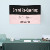 Grand Re-Opening Pale & Black Beauty Salon Banner (Messeveranstaltung)