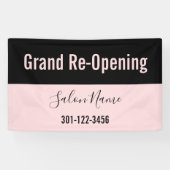 Grand Re-Opening Pale & Black Beauty Salon Banner (Horizontal)