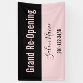 Grand Re-Opening Pale & Black Beauty Salon Banner (Vertikal)