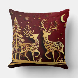 Grand Reindeer Waltz – Whimsy Holiday Pattern Kissen
