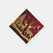 Grand Reindeer Waltz – Whimsy Holiday Pattern Serviette (Ecke)