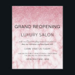 Grand Reöffnende Marble Pink Glitzer Salon Flyer<br><div class="desc">Girly Marble Blush Pink Ombre Marmor und Sparkle und Glitzer Grand Wiedereröffnung Glam Luxury Haar Salon, Beauty Store, Eyelashes, Nails, Makeup, Microblading, Haar Stylist, Lashes, Hair Stylist oder Make Up Up Up Artist Business Flyer mit eigenem Namen und Rücksendeadresse. Dieses einfache, moderne und elegante personalisierte Design ist perfekt für die...</div>