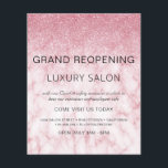 Grand Reöffnende Marble Pink Glitzer Salon Flyer<br><div class="desc">Girly Marble Blush Pink Ombre Marmor und Sparkle und Glitzer Grand Wiedereröffnung Glam Luxury Haar Salon, Beauty Store, Eyelashes, Nails, Makeup, Microblading, Haar Stylist, Lashes, Hair Stylist oder Make Up Up Up Artist Business Flyer mit eigenem Namen und Rücksendeadresse. Dieses einfache, moderne und elegante personalisierte Design ist perfekt für die...</div>