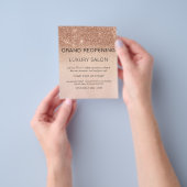 Grand ReÖffnungs-Rose Gold Luxus Glitzer Salon Flyer (Gruppe)