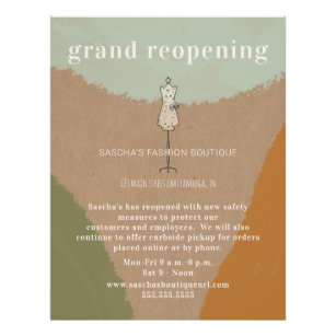 Grand Reopening Boutique Store Abstract Cardstock Flyer