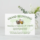 GRAND REOPENING Pub Wiedersehen - Anpassbare MINT Einladung (Stehend Vorderseite)