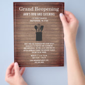 Grand Reopening Rustic Restaurant Crock Wood Flyer (Hand)