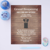 Grand Reopening Rustic Restaurant Crock Wood Flyer (Einzeln)