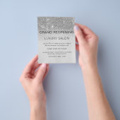 Grand Reopening Silver Modern Glitter Salon Flyer (Gruppe)