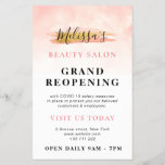 GRAND REOPENING Trendy Gold Pinauty Salon Flyer<br><div class="desc">Announce your grand reopening with this lovely design with pink and white colors and black text.</div>