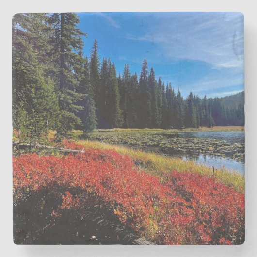 Grand Rhonde Lake Tile Steinuntersetzer (Vorderseite)