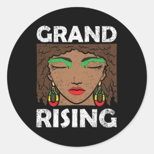 Grand Rising Black History Montag Farbe Männer Afr Runder Aufkleber