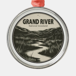 Grand River National Grassland Stream Ornament Aus Metall
