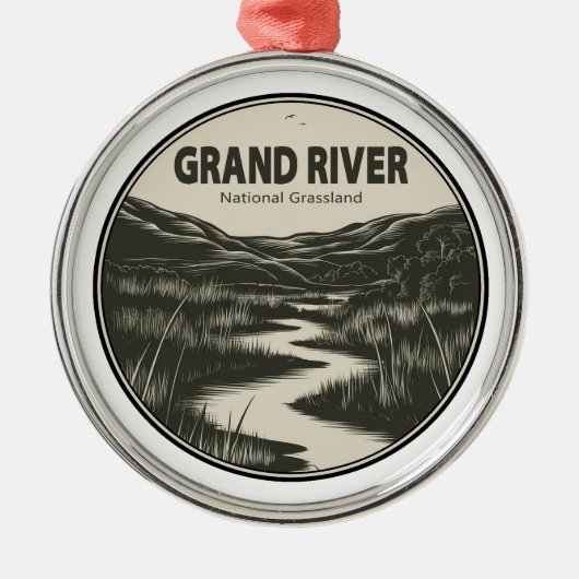 Grand River National Grassland Stream Ornament Aus Metall (Vorne)