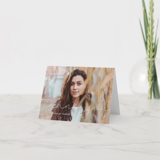 Grand Script Graduate Foto danke Ihnen card_nowy (Vorderseite)