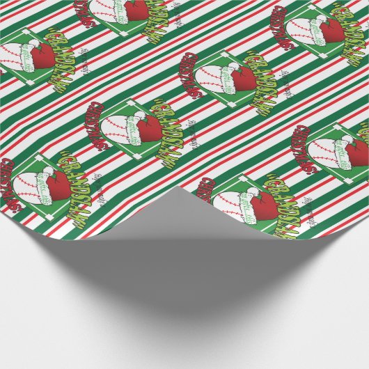 Grand Slam Baseball Weihnachten Geschenkpapier (Ecke)