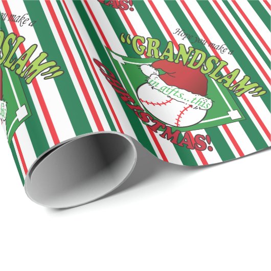 Grand Slam Baseball Weihnachten Geschenkpapier (Rolleneckpunkt)