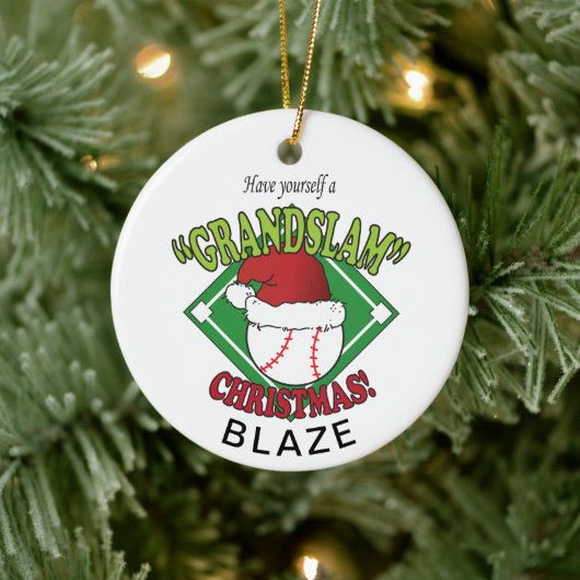 Grand Slam Baseball Weihnachten Keramik Ornament (Baum)