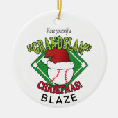 Grand Slam Baseball Weihnachten Keramik Ornament (Vorne)