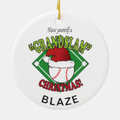 Grand Slam Baseball Weihnachten Keramik Ornament (Hinten)