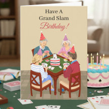 Grand-Slam-Bridge-Geburtstag für Kartenspieler
