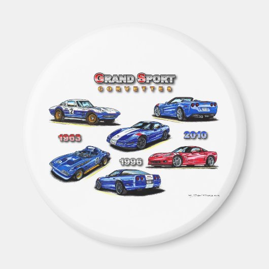 Grand Sport Corvettes 1963, 1996, 2010 Magnet (Vorne)