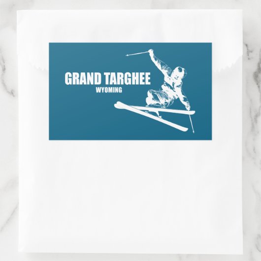 Grand Targhee Resort Wyoming Skier Rechteckiger Aufkleber (Tasche)