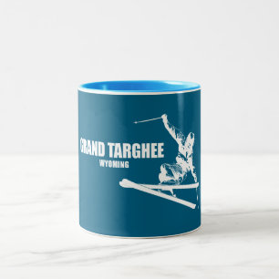 Grand Targhee Resort Wyoming Skifahrer Zweifarbige Tasse