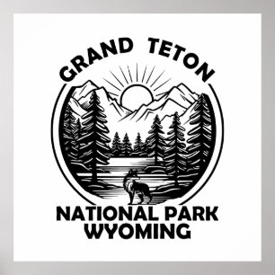 Grand Teton Berge Nationalpark Wyoming Poster