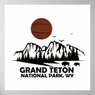 Grand Teton Berge Nationalpark Wyoming Poster