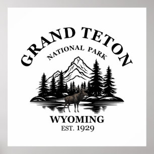 Grand Teton Berge Nationalpark Wyoming Poster