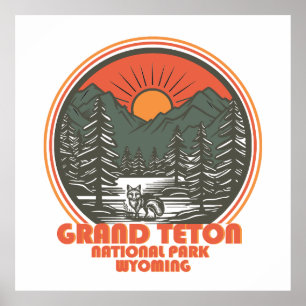 Grand Teton Berge Nationalpark Wyoming Poster