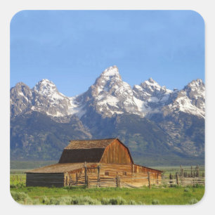 Grand Teton Berge Quadratischer Aufkleber